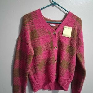 Pink and Brown Women's Sweater Maurives XS